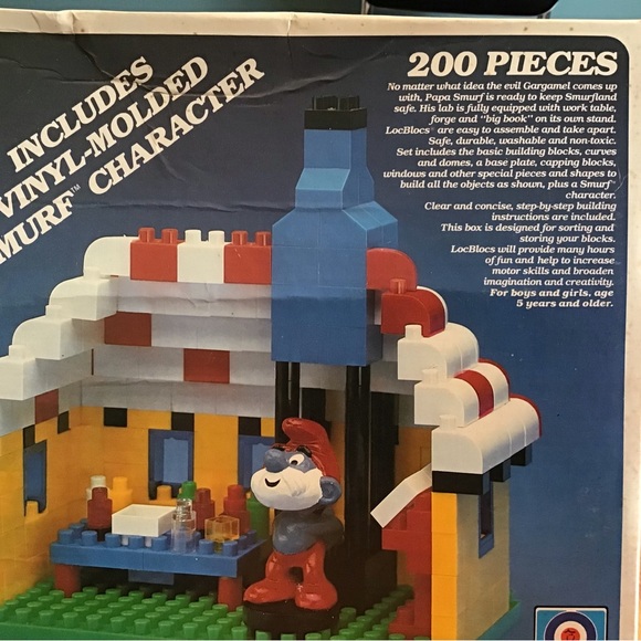 VINTAGE PAPA SMURF’S LABORATORY 1982 LOC BLOCS GLOW IN THE DARK BRICKS EXTRAS! - Picture 4 of 12
